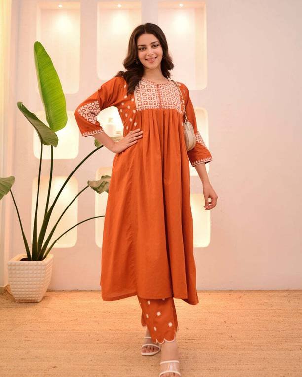 Om Enterprise Women Cotton Rayon Kurta Palazzo Set