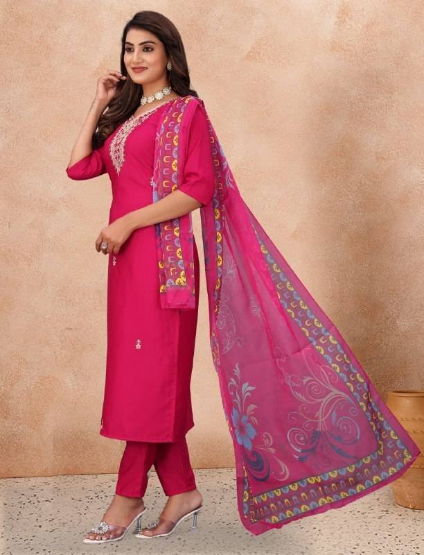 Om Enterprise Solid, Printed Kurta, Salwar & Dupatta Set