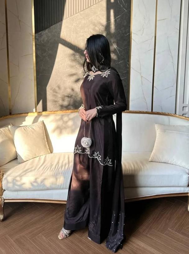 Om Enterprise Embroidered Kurta, Sharara & Dupatta Set